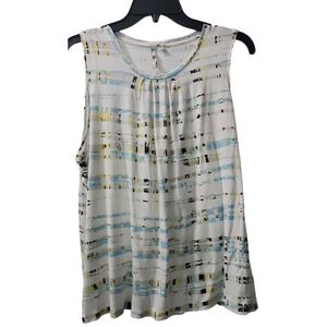 Sleeveless Tank Top‎ Abstract Print Casual Everyday Top XL